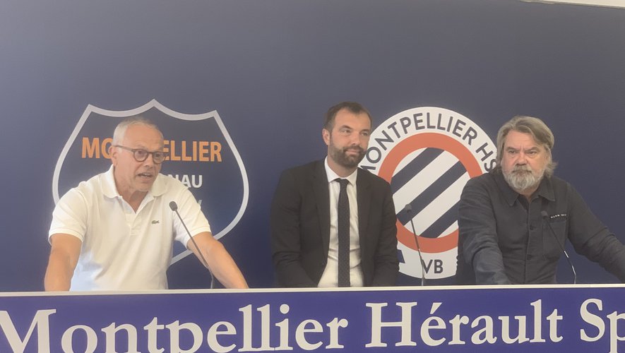 JC Caylar (pdt MHSC Volley), M. Delafosse (Maire Montpellier) et O. Nicollin (PDG Nicollin)